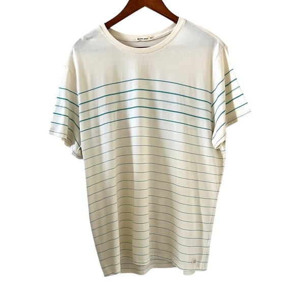 Marine Layer Men's Crew Tee In Teal Green Stripe Size M/L - Picture 1 of 14